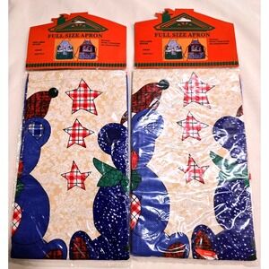 90s VTG Christmas Aprons CHARMING HOME 2 PACKS WITH 2 ‎ 4 Aprons Total